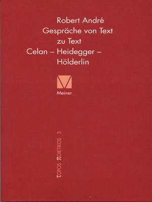 cover image of Gespräche von Text zu Text. Celan – Heidegger – Hölderlin
